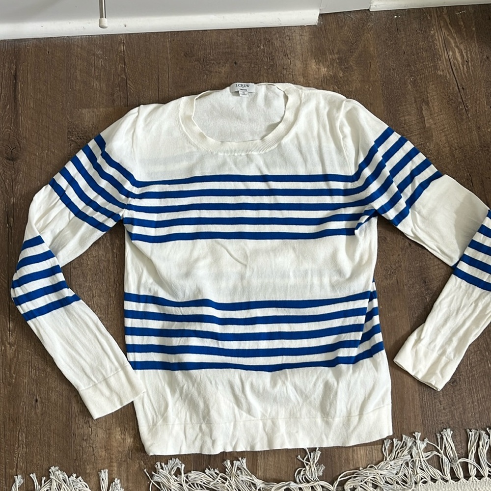 J Crew nautical striped Teddie sweater